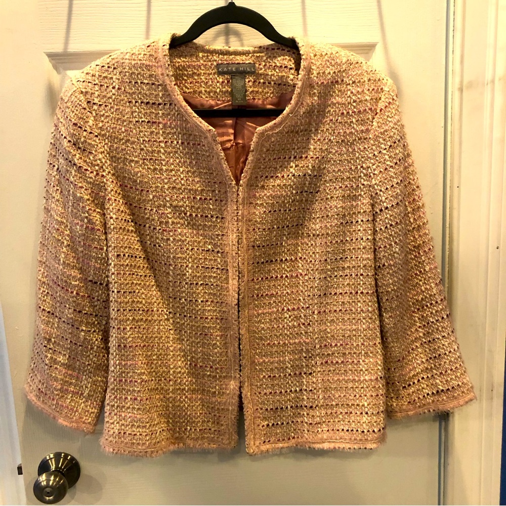 Kate Hill Vintage Pink Tweed Blazer